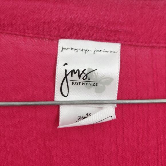 Just My Size Pink Short Sleeve Top Womens Plus Size 4X - Picture 3 of 4